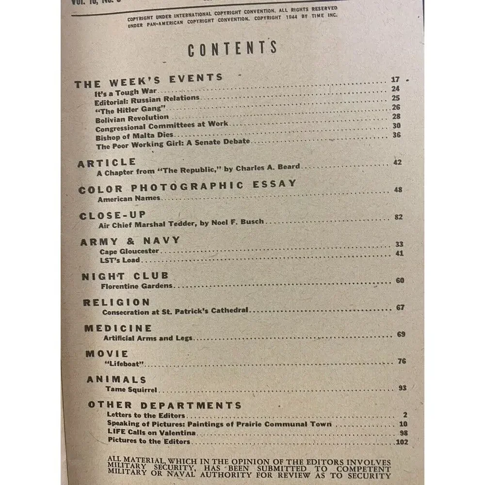 LIFE Magazine January 31 1944 Invasion Deputy Air Chief Marshal Tedder WWII